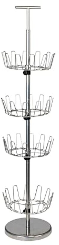 Household Essentials Revolver Four Shoe Tree, Silver Finish