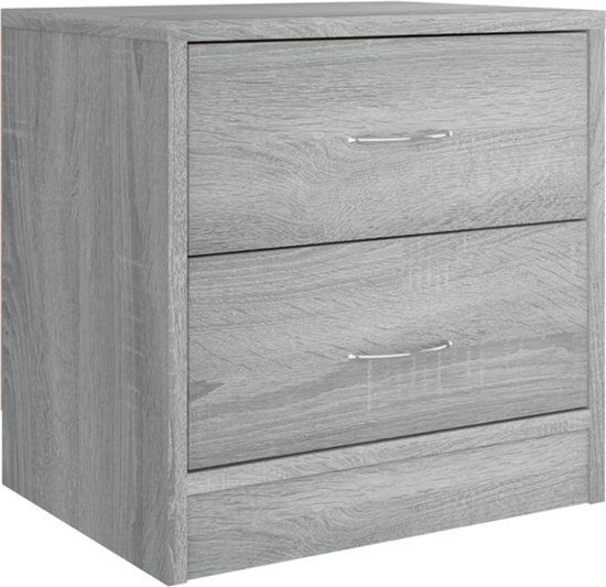 vidaXL Nachtkastje 40x30x40 cm bewerkt hout grijs sonoma eikenkleurig