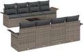 vidaXL Tuinbank Set 9-delig Grijs Polyrattan