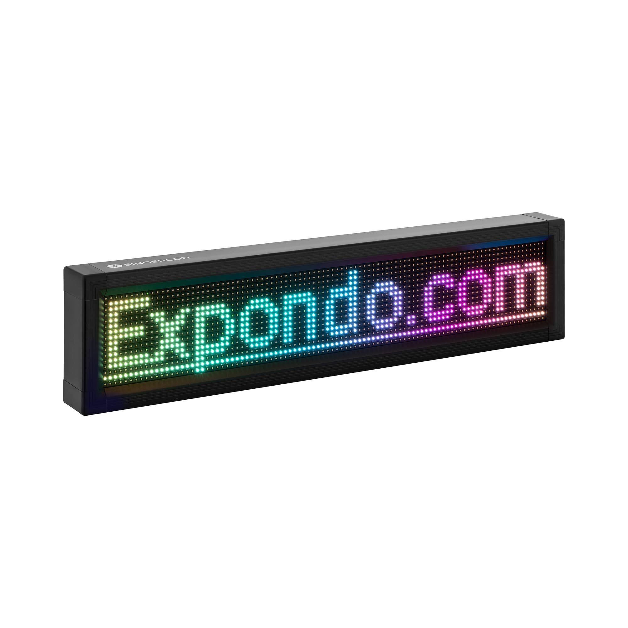 Singercon LED Display Board - 96 x 16 gekleurde LED's - 67 x 19 cm - programmeerbaar via iOS en Android