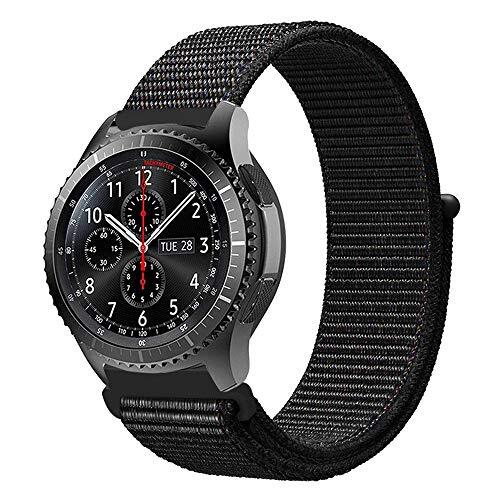 Systems Armband 22 mm van nylon voor Huawei Watch smartwatch in zwart, zwart, Eine Grösse