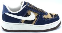 Nike Air Force 1 Dames Sneakers Blauw Textiel Rubber Maat 40.5