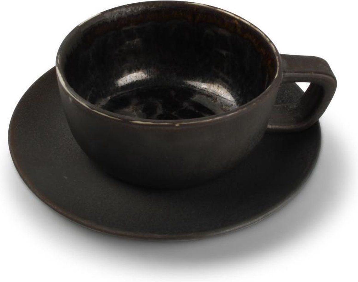 Salt&Pepper ANVIL kop en schotel 350 ml rusty (set/2)