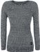 Black Premium by EMP Grijze gebreide trui in melange-look met geribde manchetten - Dames - S