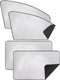 PromoHome Autozonwering voor baby 4 stuks - Magnetische verduisterende autogordijnen voor voor- en achterzijruiten - UV-bescherming en privacy, zilver