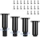Ibenzoa® Set van 4 in hoogte verstelbare metalen meubelpoten voor diverse meubels, zwart koolstofstaal, 8-12 cm, inclusief schroeven