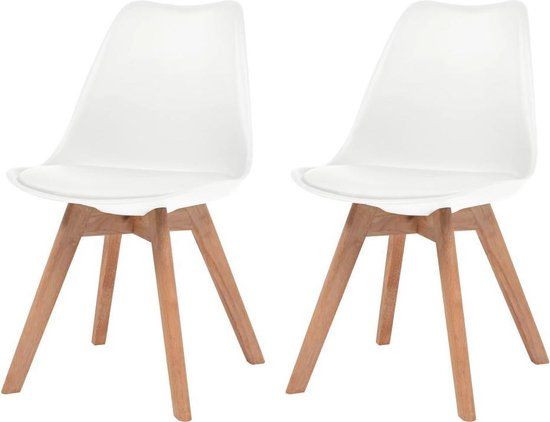 vidaXL Eetkamerstoelen - 2 stuks - Kunststof - Wit