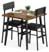 StarTech Eetset voor 2 personen - Kleine, rechthoekige eettafelset - 3-delig, bestaande uit een tafel en 2 gestoffeerde stoelen - Metalen frame - Houten tafel, 75x75 cm - Modern design - Geschikt voor kleine ruimtes