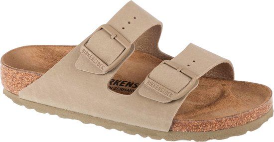 Birkenstock - Arizona Groen Smal Voetbed Unisex Slipper - Maat 37
