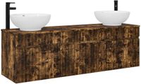 vidaXL Badkamerkastenset 3 st Gerookt eiken 49 x 44,5 x 66,5 cm