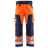 Blåkläder Werkbroek High Vis zonder spijkerzakken 1566-1811 - High Vis Geel/Marineblauw - D128