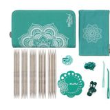 KnitPro Mindful breinaaldenset met dubbele punt - 5 breinaalden met dubbele uiteinden Set van 5 Mindful Compassion-sets voor beginners, professionals en cadeauset