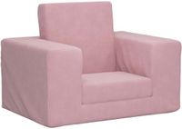 vidaXL Kinderslaapbank - Zacht - Pluche - Roze