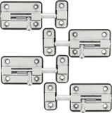 AMIG Verrou coulissant/Loquet - 4x - Zamak - 5cm - Chromé - Incl. Vis - Porte/Fenêtre