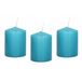 Trend Candles Cilinderkaars/stompkaars - 10x - turquoise - 6 x 8 cm - 29 branduren - met brandvertragende folie