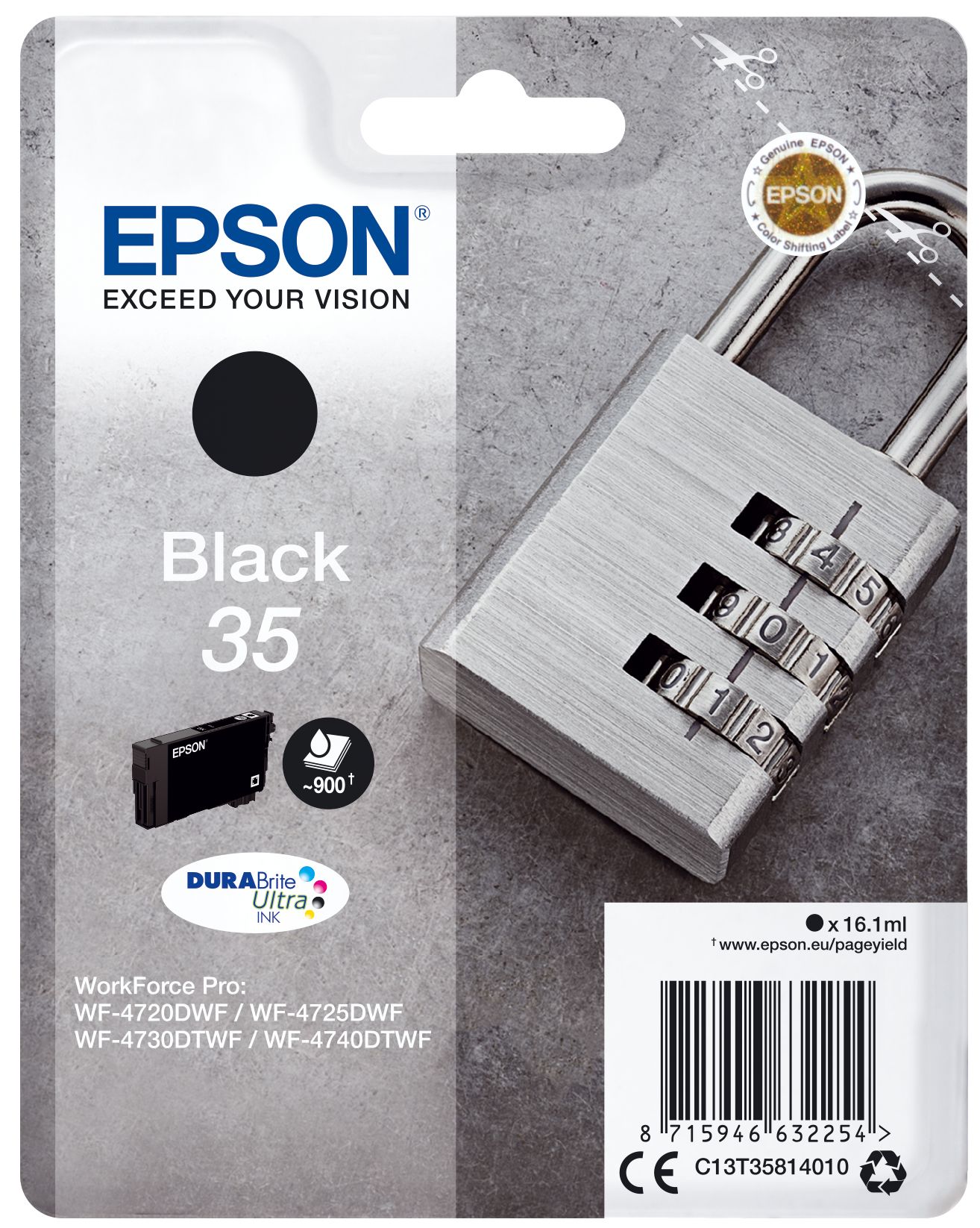 Epson 35 Black Ink Cartridge - Original - 900 Pages - C13T35814010