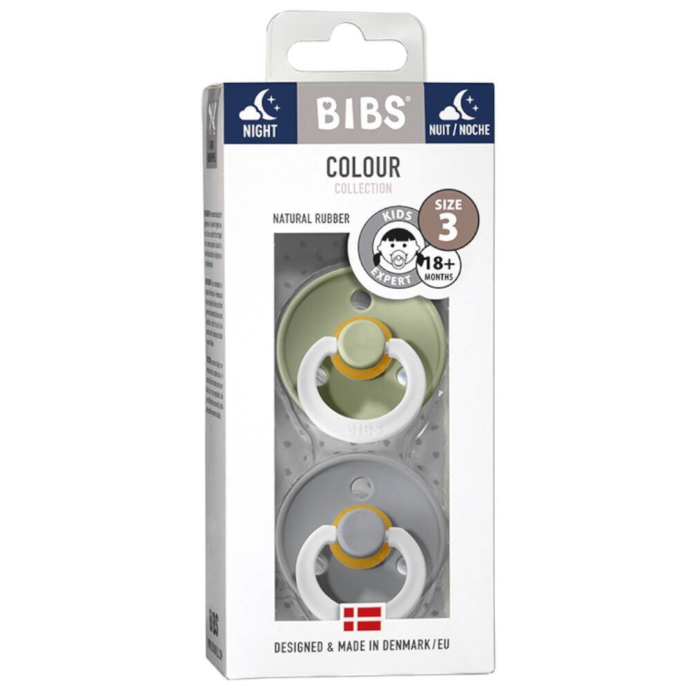 BIBS Glow Fopspeen - Sage/Cloud - 18+ Maanden - 2 stuks