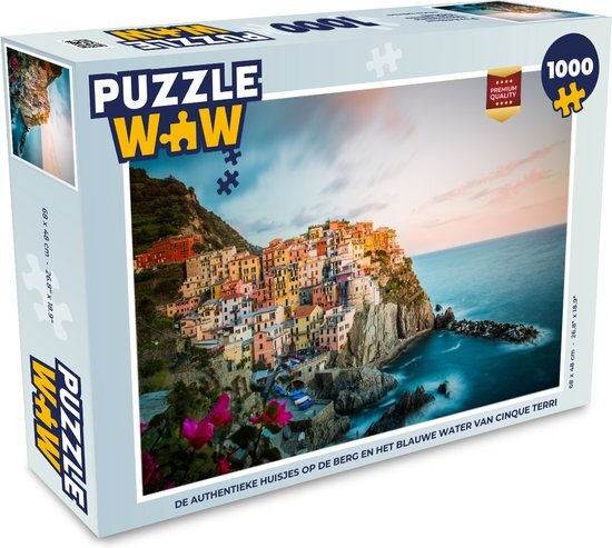 MuchoWow Puzzel De authentieke huisjes op de berg en het blauwe water van Cinque Terre - Legpuzzel - Puzzel 1000 stukjes volwassenen