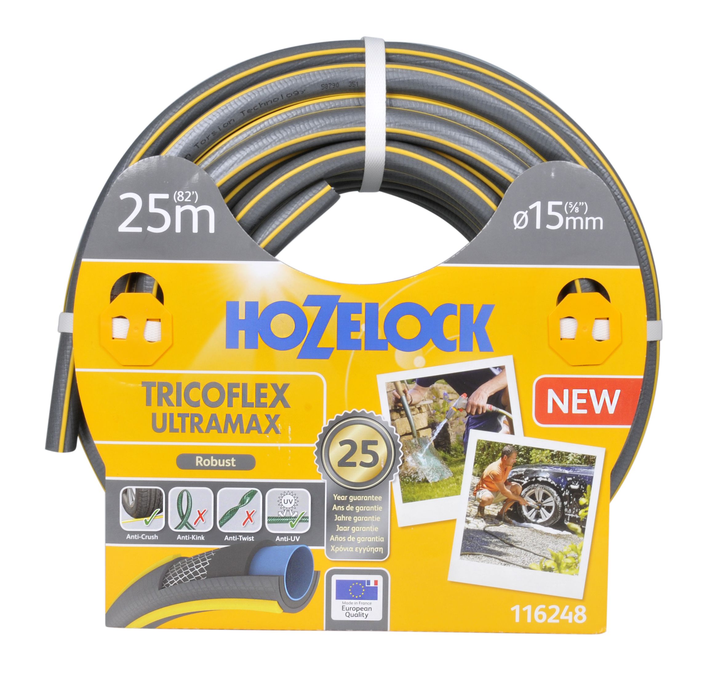 Hozelock Tricoflex Ultramax Tuinslang - 15mm x 25m - Grijs/Geel