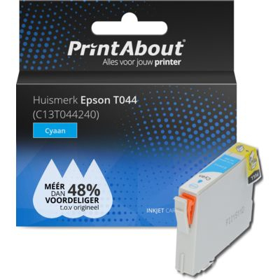 PrintAbout Huismerk Epson T0442 (C13T044240) Inktcartridge Cyaan