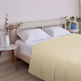 ECOMMERC3 Extra zacht en comfortabel laken voor bedden van 160 cm, geel, gemaakt in Spanje, ademend, onderhoudsvriendelijk