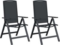 vidaXL Ligstoelen voor Tuin 2 st Zwart Textileen