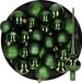 Decoris Kaemingk B.V. Kerstversiering kunststof kerstballen met glazen piek donkergroen 6-8-10 cm pakket van 45x stuks - Kerstboomversiering