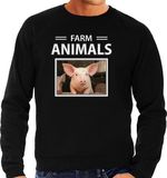 Bellatio Decorations Shoppartners Bv Dieren foto sweater Varken - zwart - heren - S