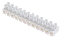 RS PRO PP verbindingsklem wit, schroefaansluiting 12-polig, raster 8 mm 14 AWG / 6A, verpakking van 5 stuks
