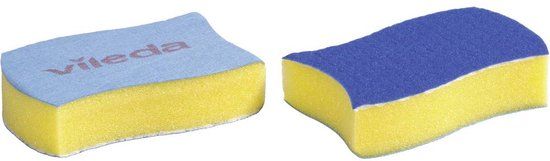 Merkloos Vileda Glitzi Ceran Pannenspons - Geel/Blauw - 2 Stuks