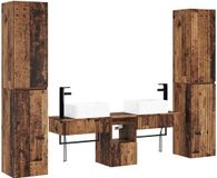 vidaXL Badkamermeubel Set Oud hout 33 x 34,5 x 160 cm
