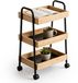 Relaxdays Rolwagen - 45,5x73x28 cm - naturel en zwart
