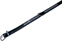 Nobby Halsband Crystal met 2 rijen Swarovski elementen, Zwart, Leer, 30-37 cm