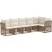 Maison Exclusive - Salon de jardin, 6 pièces, 6 places, beige, en résine tressée