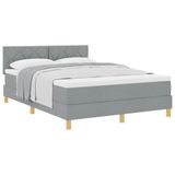 vidaXL Boxspring bed met kussens Lichtgrijs 160 x 200 cm Stof