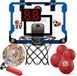 Wan GmbH Mini-hoop pour enfants avec tableau d'affichage électronique - 50 autocollants de basket-ball de dessin animé - Panier de basket-ball d'intérieur avec 4 balles