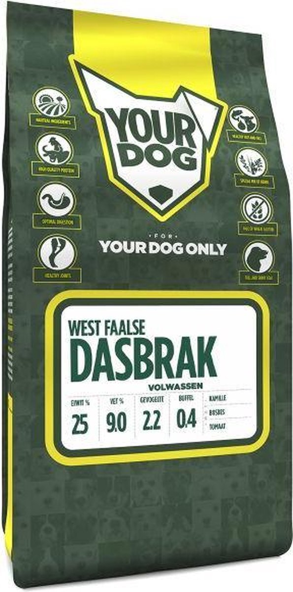 Yourdog Volwassen 3 kg west faalse dasbrak hondenvoer