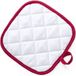 Merkloos / Sans marque Pannenlap - wit/rood - 17 x 17 cm - Koken - Pannenlappen - ophanglus