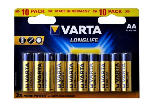 Varta Longlife Max Power AA Alkaline Batterijen - 10 stuks