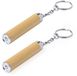 Merkloos / Sans marque Makito Western Europe (mkto) Sleutelhanger zaklamp - 2x - bamboe - 1 LED - inclusief batterij - mini zaklamp