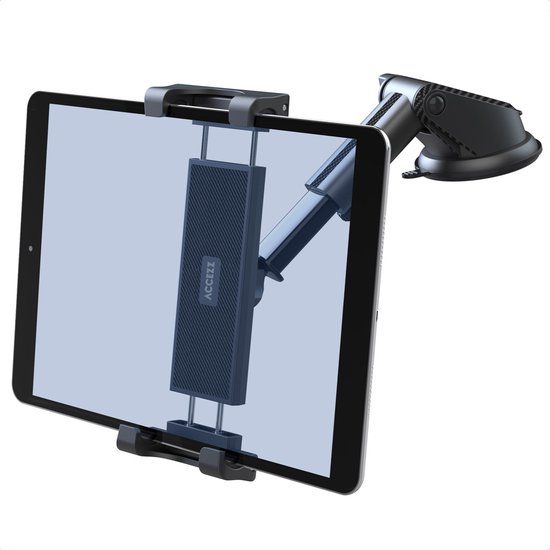 Accezz Tablet Houder Auto met Krachtige Zuignap voor Dashboard of Raam - Verstelbaar - Universeel - Zwart