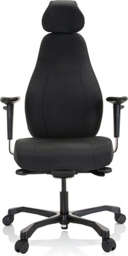 HJH OFFICE RESISTIO XXL - Professionele directiestoel Zwart - 200 kg - Verstelbare armleuningen - Zwart