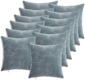 vidaXL - Kussensloop - 12 st - HEERLEN - Lichtblauw - 40 x 40 cm - Chenille Stof