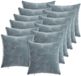 vidaXL - Kussensloop - 12 st - HEERLEN - Lichtblauw - 40 x 40 cm - Chenille Stof