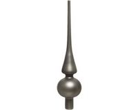 Decoris Kerst piek - antraciet grijs - 26 cm - glas - mat