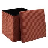 HOME DECO FACTORY, HD0275 Cotele Scott Terra opvouwbare poef, zachtheid, mobiel, zitting, opvouwbare ladekast en bank, 38 x 38 x 38 cm, zithoogte 38 cm, terracotta