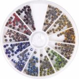 Merkloos Hotfix Ronde strass steentjes - kleuren mix - 360 stuks - 3 mm - knutselen