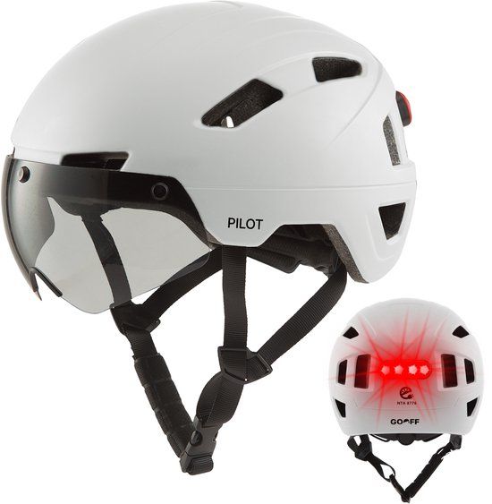 GOOFF® PILOT 3 in 1 Snorfietshelm - Matwit - Maat M - NTA Gecertificeerd - Unisex