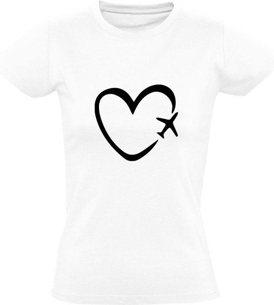 Sol's Vliegtuig spoor Dames T-shirt - Wit - XL