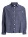 JACK & JONES Overhemd 'JORFREDERIKSBERG' marine / navy / wit
